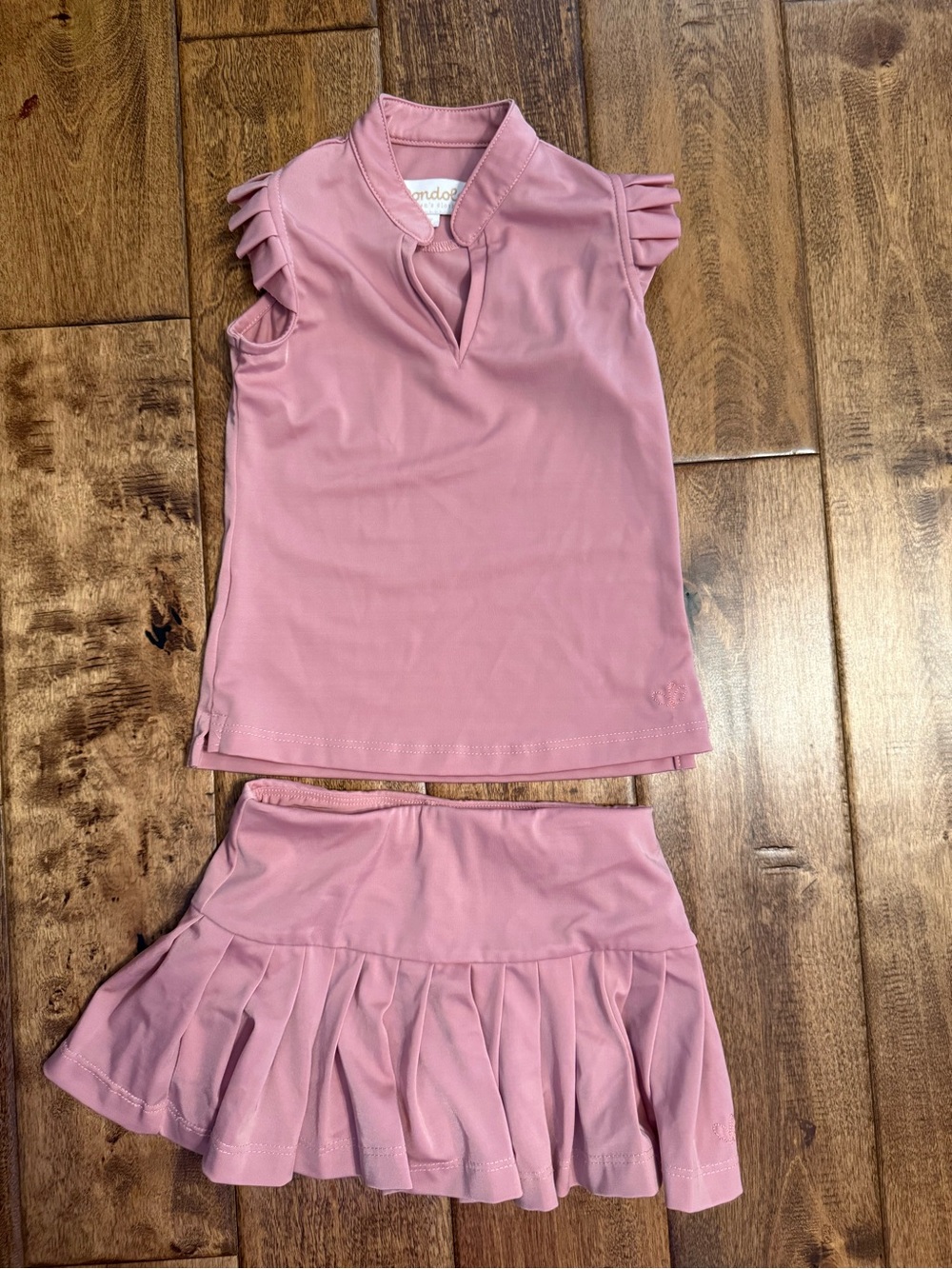 Dondolo Pink Tennis golf Set - Top & Pleated Skort 4t